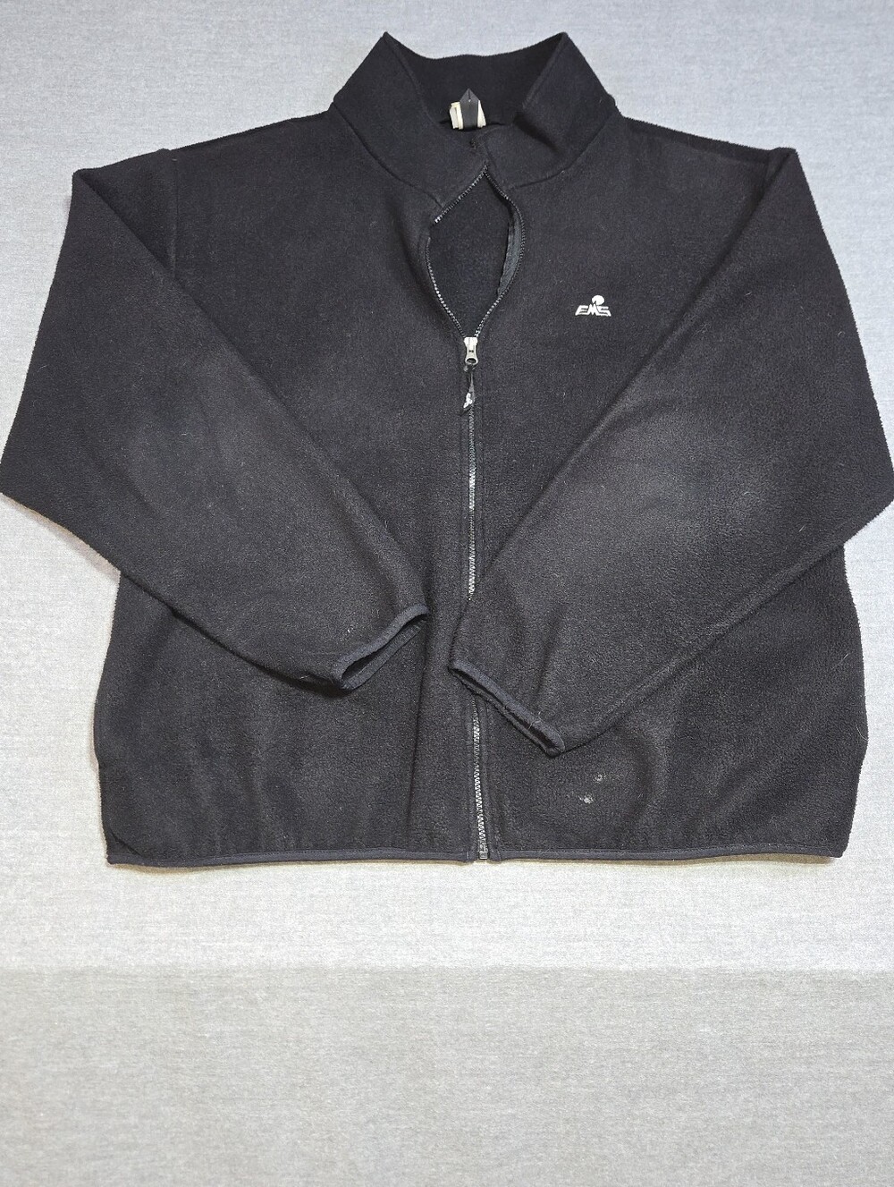 Vintage EMS ⁠Fleece Vest Made in USA Black Full Zip Mens XXL Outdoor Hiking